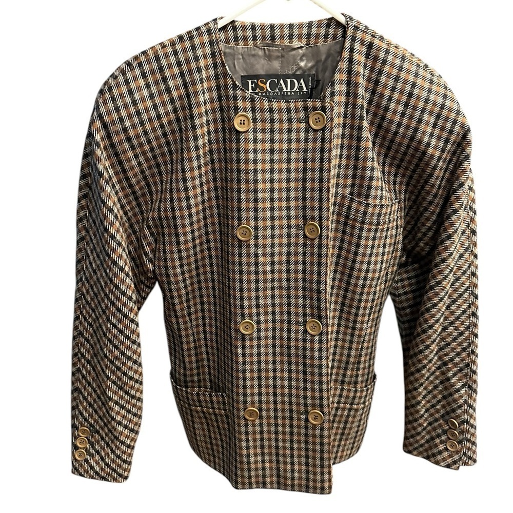 Escada Houndstooth Jacket - Brown size 42